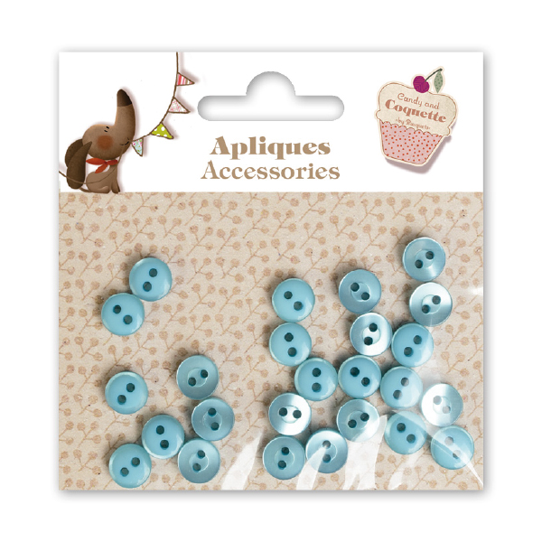 Apliques Accesorios Botón Azul