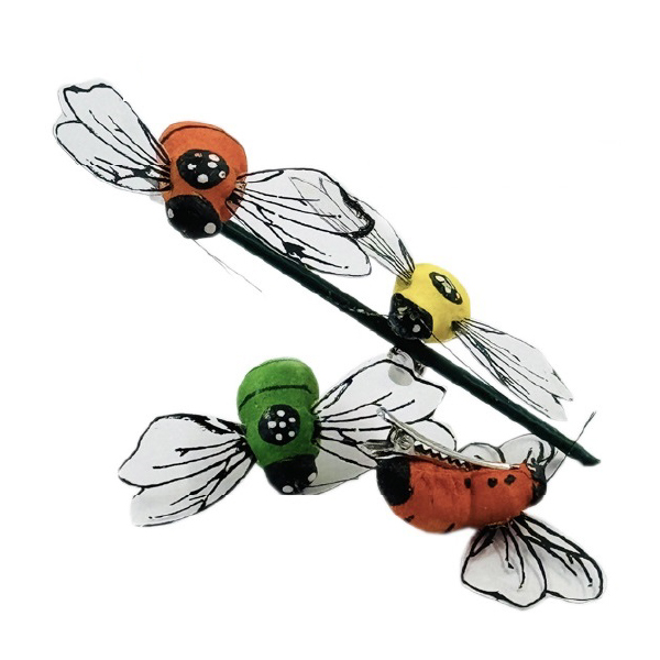 Abejita Seda Con Pinzas x12 Piezas 6 cm