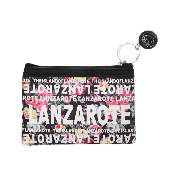 Monedero Rectangular Flowers Lanzarote Negro