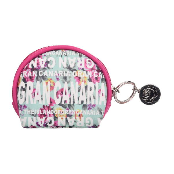 Monedero Redondo Flowers Gran Canaria Rosa