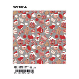 01101117 Papel de Regalo Bobinas Navidad Basika 62 cm (NV2102-A)