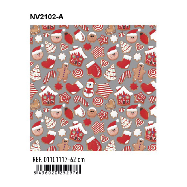 Papel de Regalo Bobinas Navidad Basika 62 cm (NV2102-A)