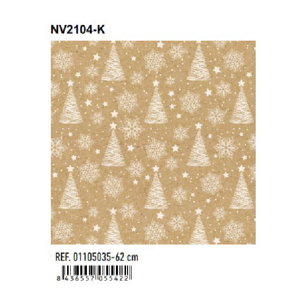 Papel de Regalo Bobinas Navidad Basika 62 cm (NV2104-K)
