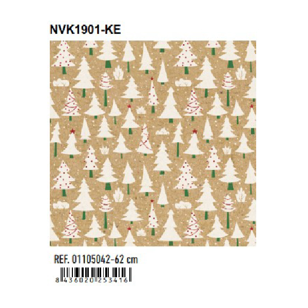 Papel de Regalo Bobinas Navidad Basika 62 cm (NVK1901-KE)