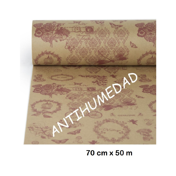 Bobina Papel Antihumedad Jardín Vintage 70 cm x 50 m